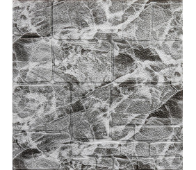 Самоклеюча декоративна 3D панель Камінь чорно-білий мармур 700х700х7мм (154) SW-00000219