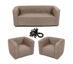 Комплект надувних меблів диван і 2 крісла Коричневий SW-00002657