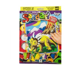 Фреска з кольорового піску "Sandart" Тріцератопс SA-01-07