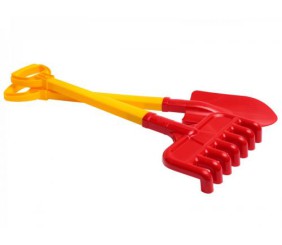 Набір "Лопата + Граблі Технок" (червоний)