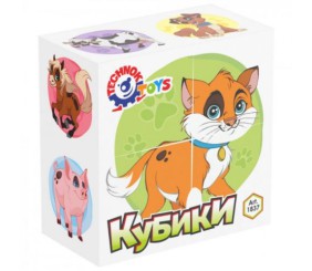 Кубики "Домашні тварини" (4 шт)