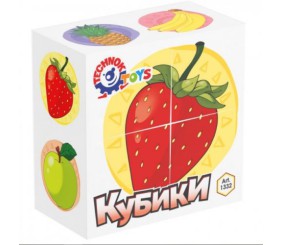 Кубики "Фрукти ТехноК" (4 кубика)