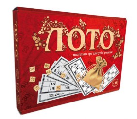 Настільна гра "Лото", з дерев'яними фішками "