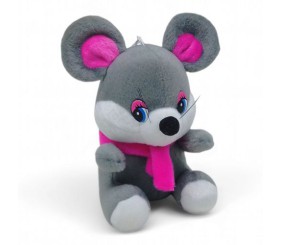 Мʼяка іграшка "Мишка в шарфику з квіточкою"