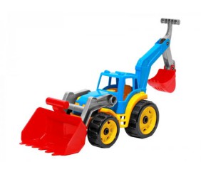 Трактор з двома ковшами ТехноК (блакитний)