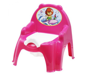 Дитячий горщик з кришкою рожевий