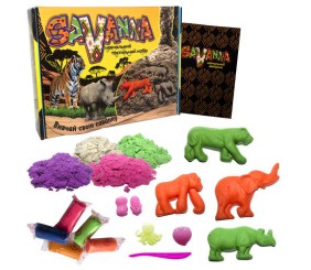 Набір для творчості з кінетичним піском і тістом "Savanna"