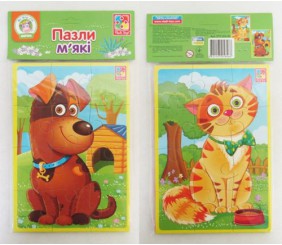 М'які пазли А5 "Котик та песик" (укр)