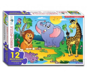 Гра - пазл "В світі тварин" 12 елементів