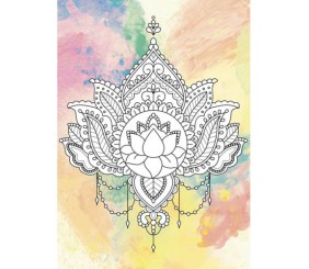 Розпис по полотну "Королівський лотос", палітра яшма ★★★★