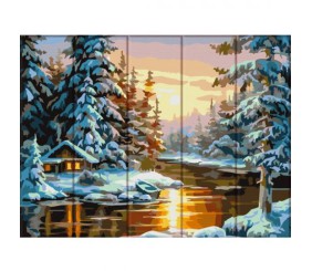 Картина за номерами на дереві "Зима"