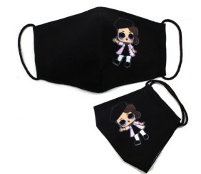 Багаторазова 4-х шарова захисна маска "Лялечка" розмір 3, 7-14 років, коричневий