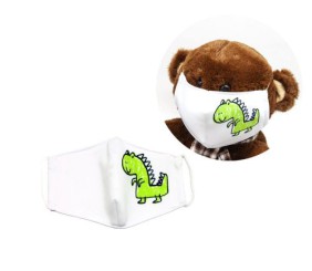 Багаторазова 4-х шарова захисна маска "Динозавр" розмір 3, 7-14 років (зелений)