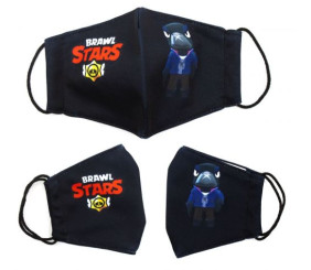 Багаторазова 4-х шарова захисна маска "BRAWL STARS Ворон" розмір 3, 7-14 років