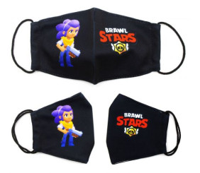 Багаторазова 4-х шарова захисна маска "BRAWL STARS Шеллі" розмір 3, 7-14 років
