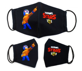 Багаторазова 4-х шарова захисна маска "BRAWL STARS Ель Прімо" розмір 3, 7-14 років
