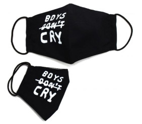 Багаторазова 4-х шарова захисна маска "Boys do not cry" розмір 3, 7-14 років, чорна