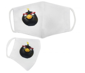 Багаторазова 4-х шарова захисна маска "Angry birds Бомб" розмір 3, 7-14 років