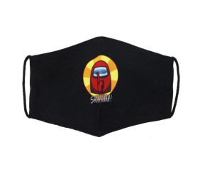 Багаторазова 4-х шарова захисна маска "Among Us SHHHHH!" розмір 3, 7-14 років