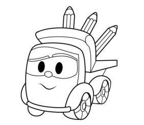 Розпис по полотну "Самоскид з олівцями"