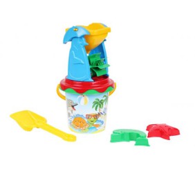 Пісочний набір "Млин 5" (млин, відерце, лопатка, сито, 2 пасочки)