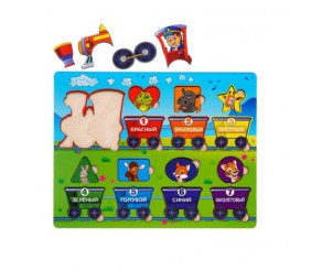 Дерев'яна гра сортер "Паровоз, геометричні фігури"