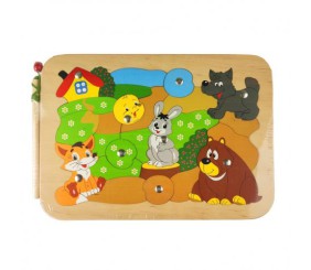 Фанерний еко-пазл "Колобок"  21х30 см