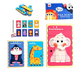 Дерев'яні пазли "Fun Strip", тварини