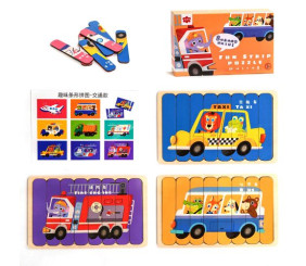 Дерев'яні пазли "Fun Strip", транспорт