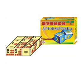 Кубики "Арифметика ТехноК", 12 кубиків