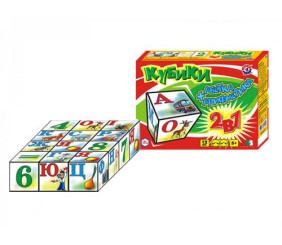 Кубики "Арифметика + Азбука ТехноК", 12 кубиків