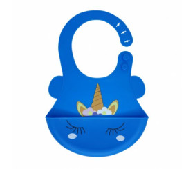 Слинявчик силіконовий "Єдиноріжка", синій