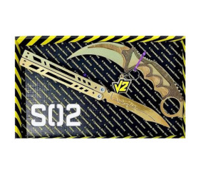 BOX Сувенірні ножі "Метелик LEGACY & Керамбіт GOLD"