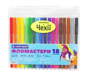 Фломастери кольорові, 18 шт.