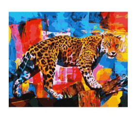 Картина за номерами "Яскравий леопард" ★★★★★