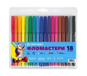 Фломастери, 18 кольорів