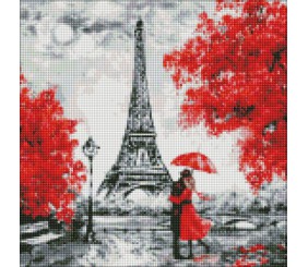 Алмазна мозаїка "Дощовий Париж" 40х40см