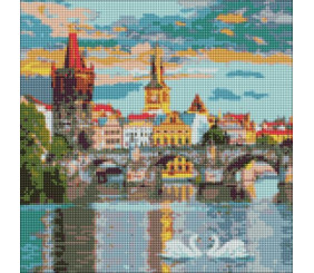 Алмазна мозаїка "Вечірня Прага" 40х40см