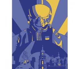 Картина за номерами з лаком та рівнем "Привид Києва"