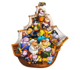 Пазл-вкладиш "Бегемотики-пірати"