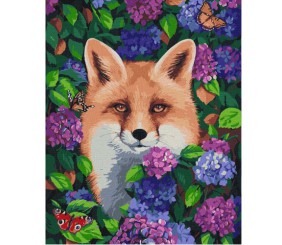 Картина за номерами "Лисиця у гортензії" ★★★★★
