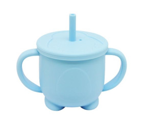 Силіконова чашка-поїлка, 200 мл, блакитна