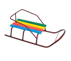 Сани "Класичні" круглі полозья, без ручки, бордовий