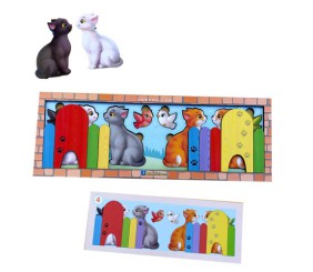 Гра з картками "Котики за парканом"