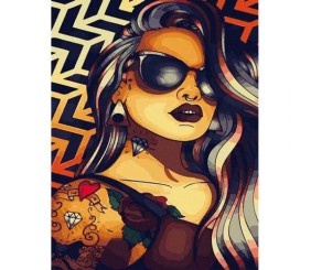 Картина за номерами "Спекотна брюнетка"