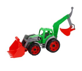 Трактор з двома ковшами ТехноК (зелений)