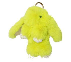 Хутряний брелок "Кролик", жовтий (23 см)