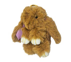 Хутряний брелок "Кролик", рудий (23 см)