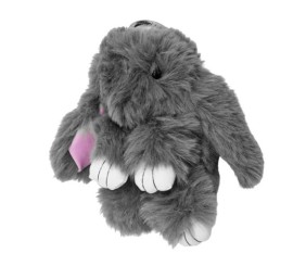 Хутряний брелок "Кролик", сірий (23 см)