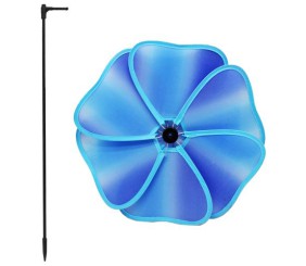 Вітрячок дитячий текстильний "Квітка", блакитний